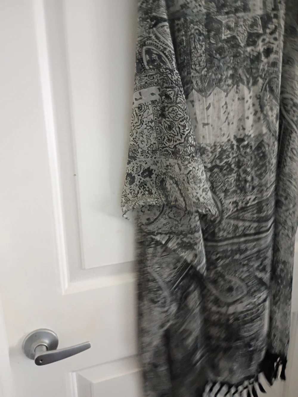 Black & White Paisley Fringe Kimono